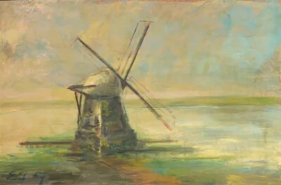 Old Mill on a Flooded Spit of Land, Funen