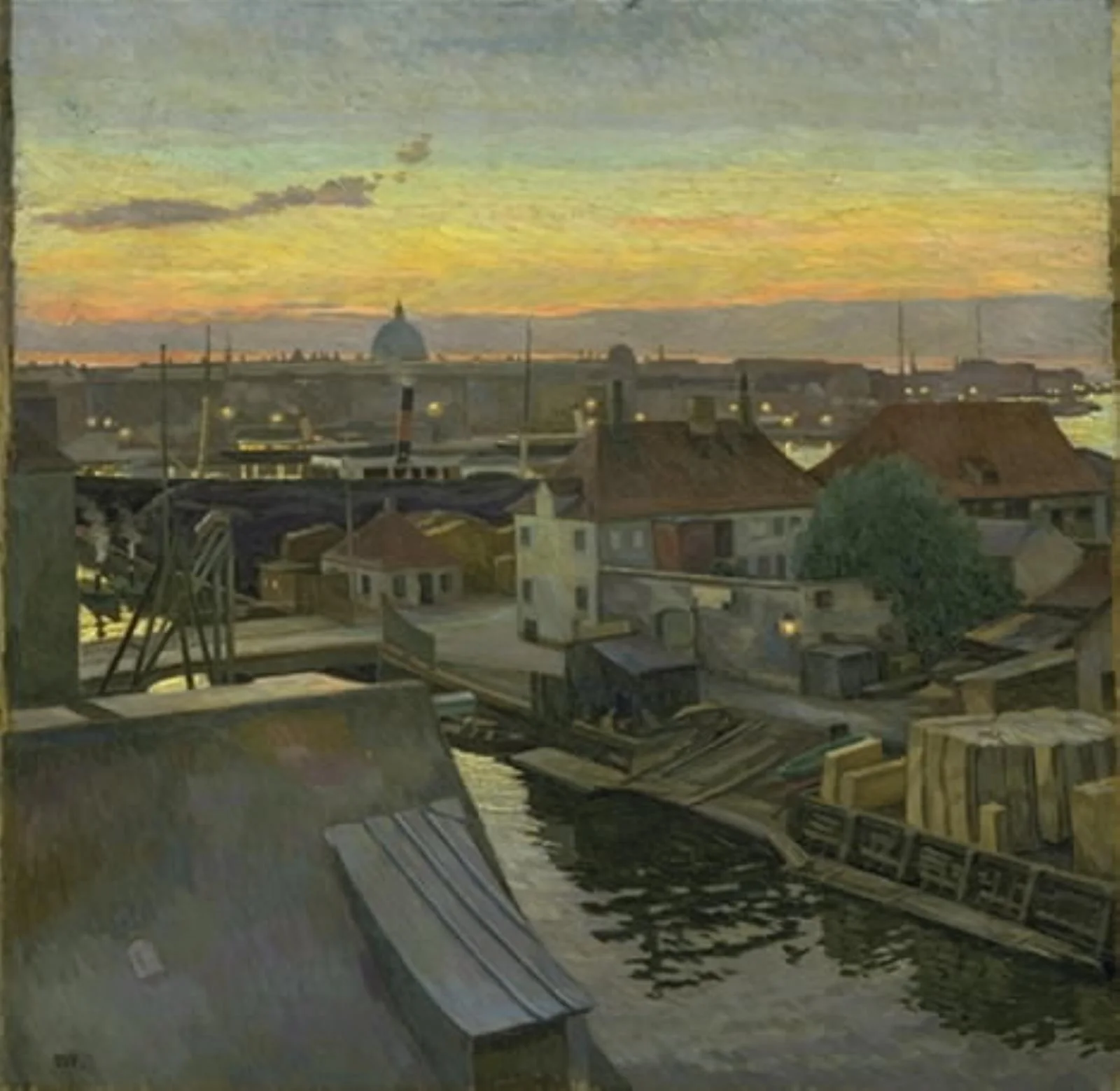 View over Wilders Plads at Christianshavn. Evening