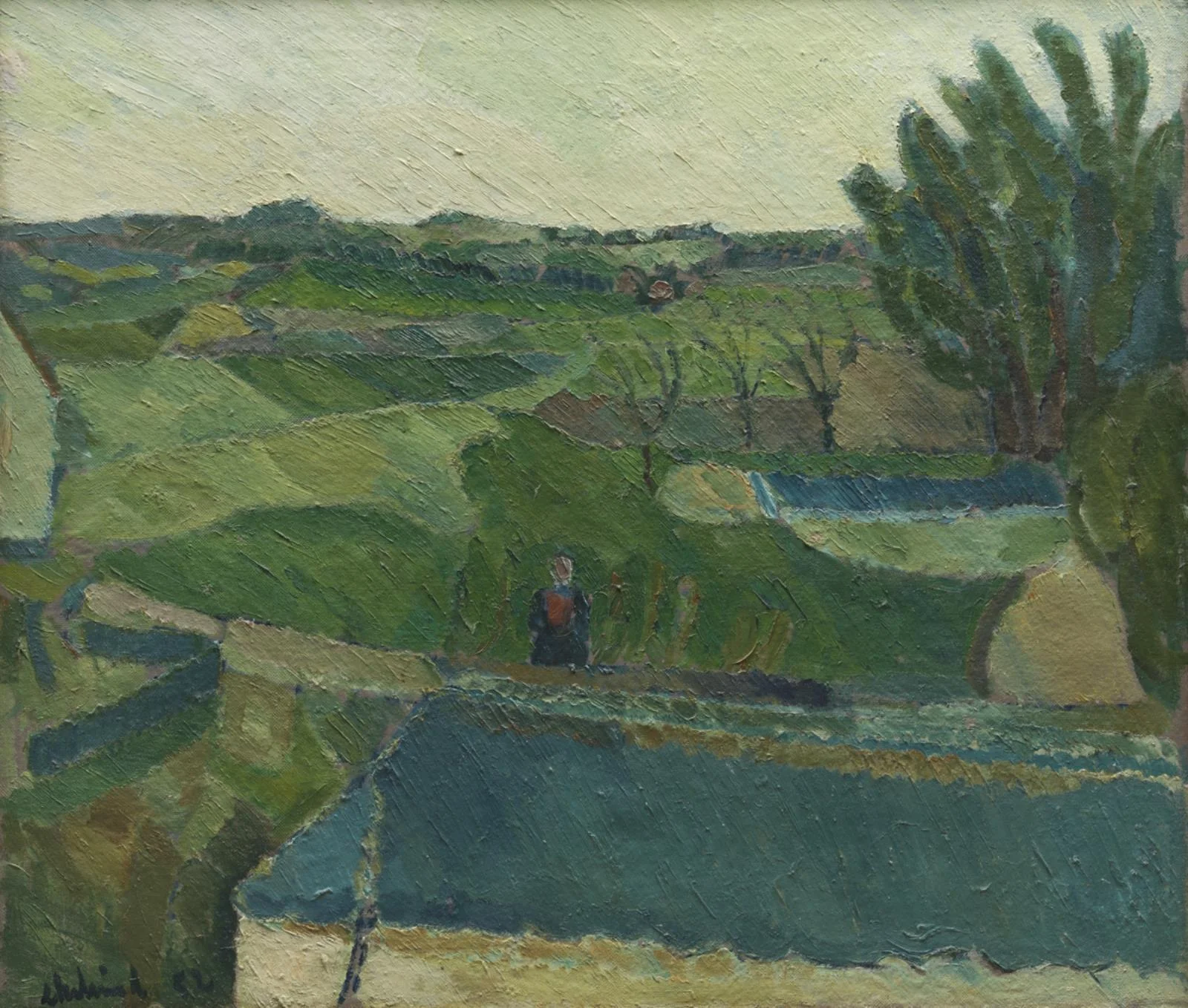 Landscape with Blue Roof