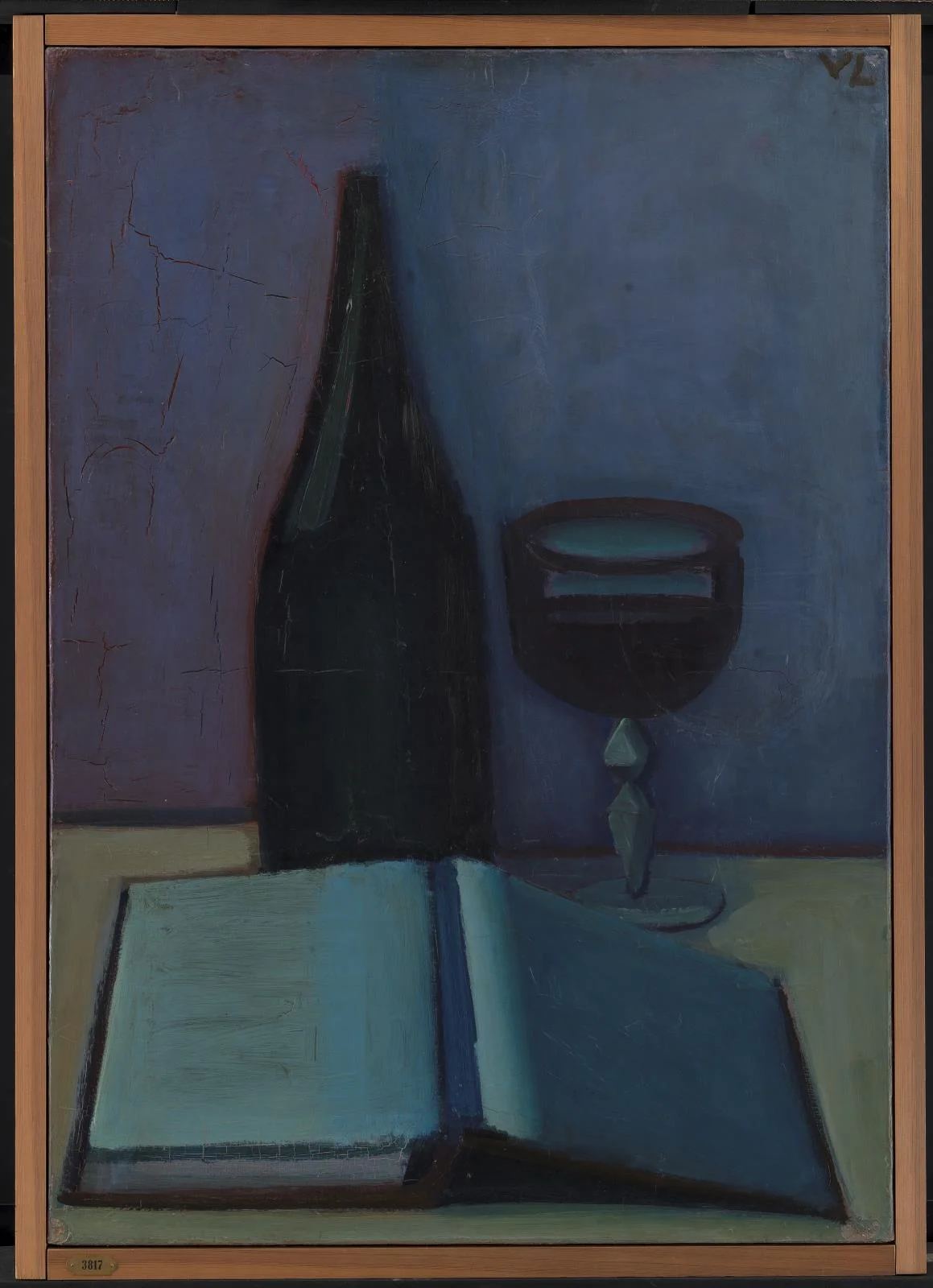 Still Life with a Book, a Glass and a Bottle