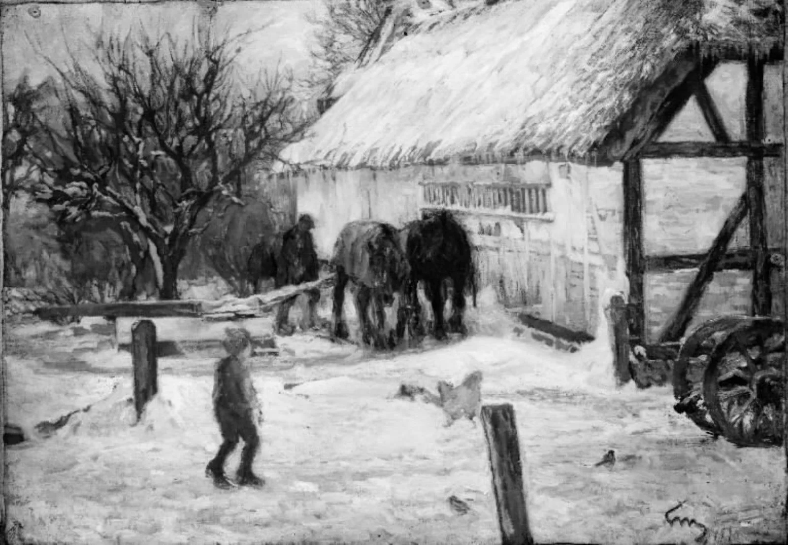 Horse-Walk. Winter Day