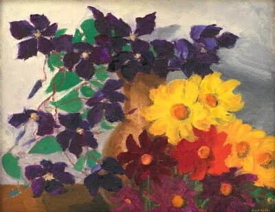 Clematis and Dahlia