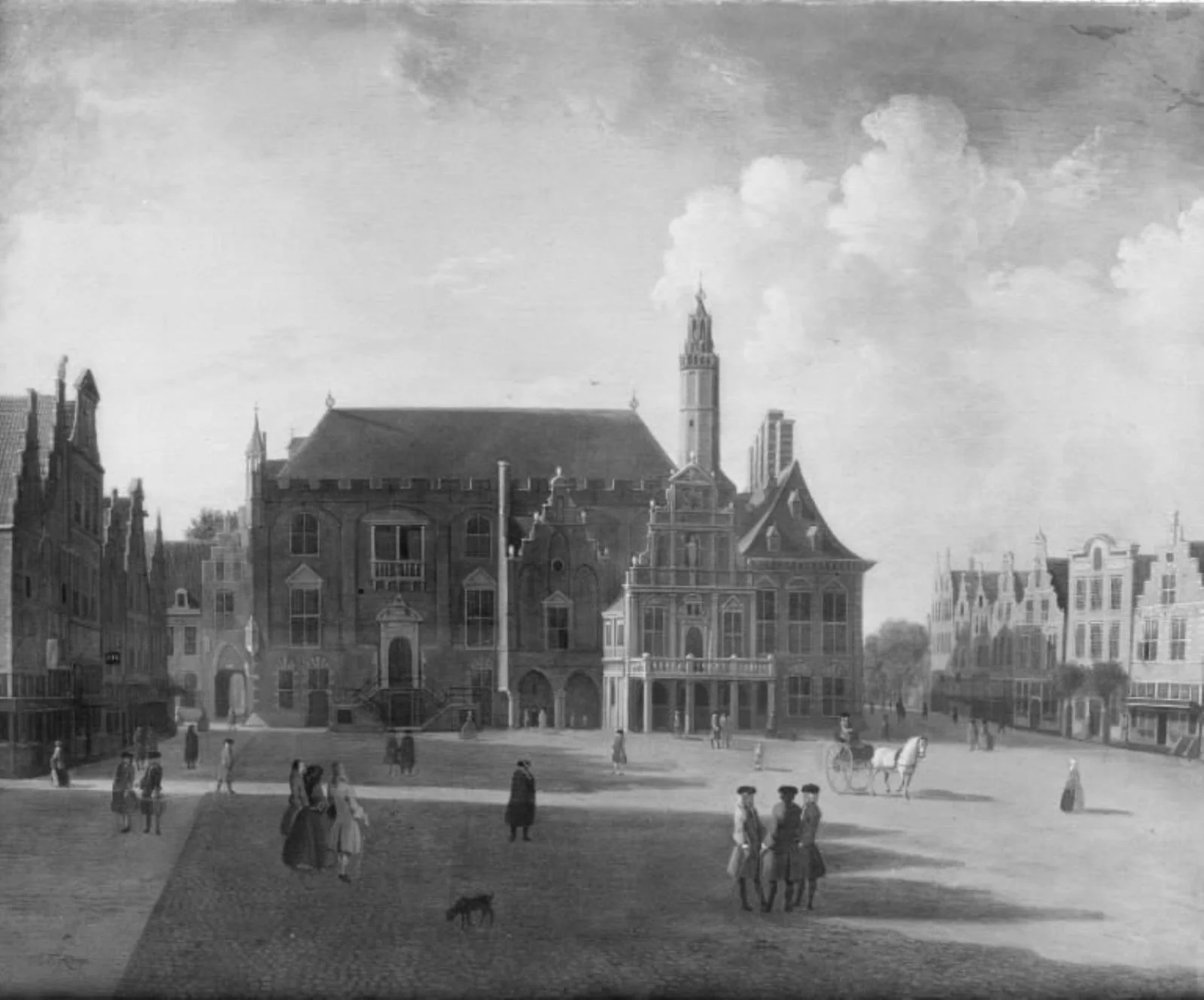 Marketplace at Haarlem, Looking towards the Town Hall