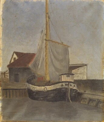 Kastrup Harbour with a Fishing Boat