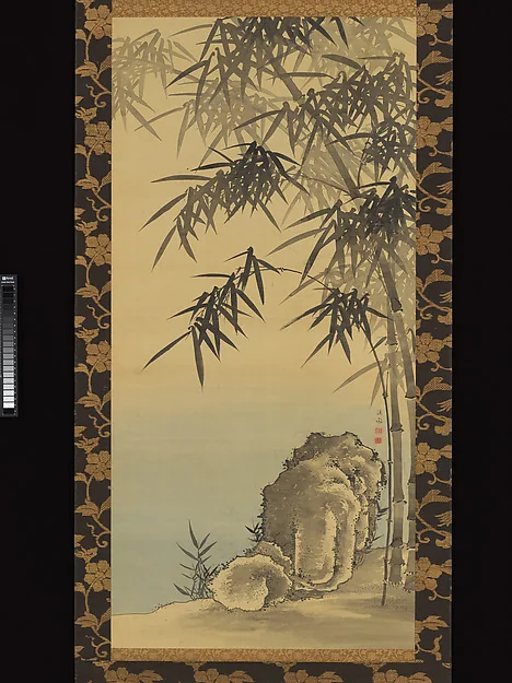 柳沢淇園筆　竹石図|Rock and Bamboo