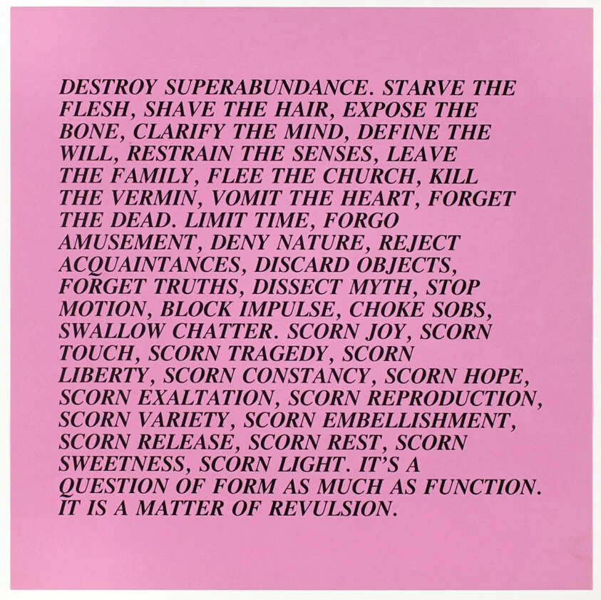 Untitled (Destroy Superabundance...), from Inflammatory Essays