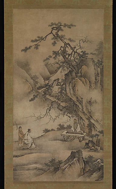 狩野元信周辺 伯牙鍾子期図|Bo Ya Plays the Qin as Zhong Ziqi Listens