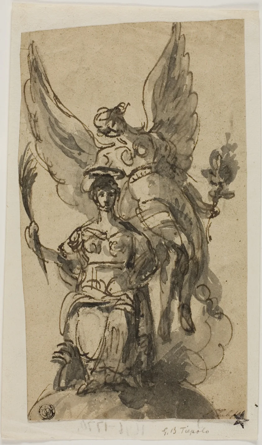 Seated Woman Crowned by Angel