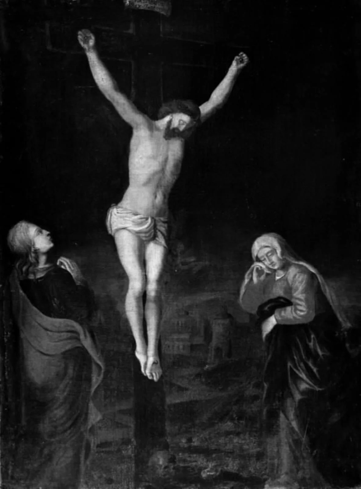 Christ on the Cross between the Virgin Mary and St John