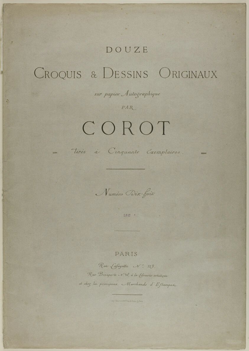Cover and Text for Album Douze Croquis et Dessins Originaux