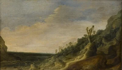 Mountain Scenery with a View of a River and the Sea