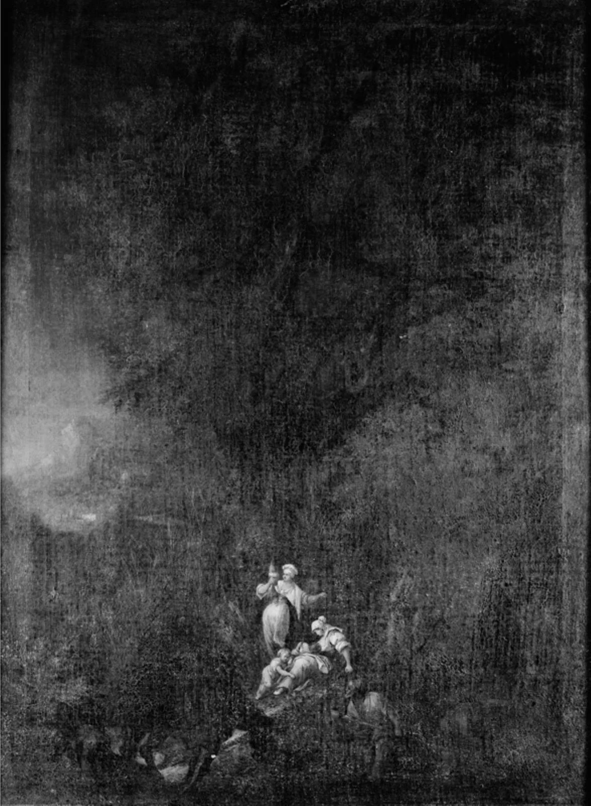 Landscape with a Crayfisher, a Donkey and Peasant Women with their Children