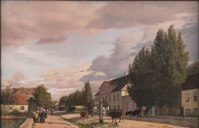 View of a Street in Østerbro outside Copenhagen. Morning Light