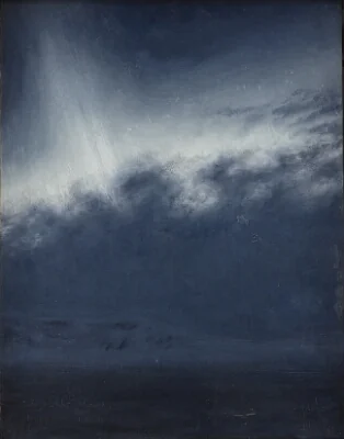 Aurora January 20th 1900, 17.30 hours. Akureyri. Towards West