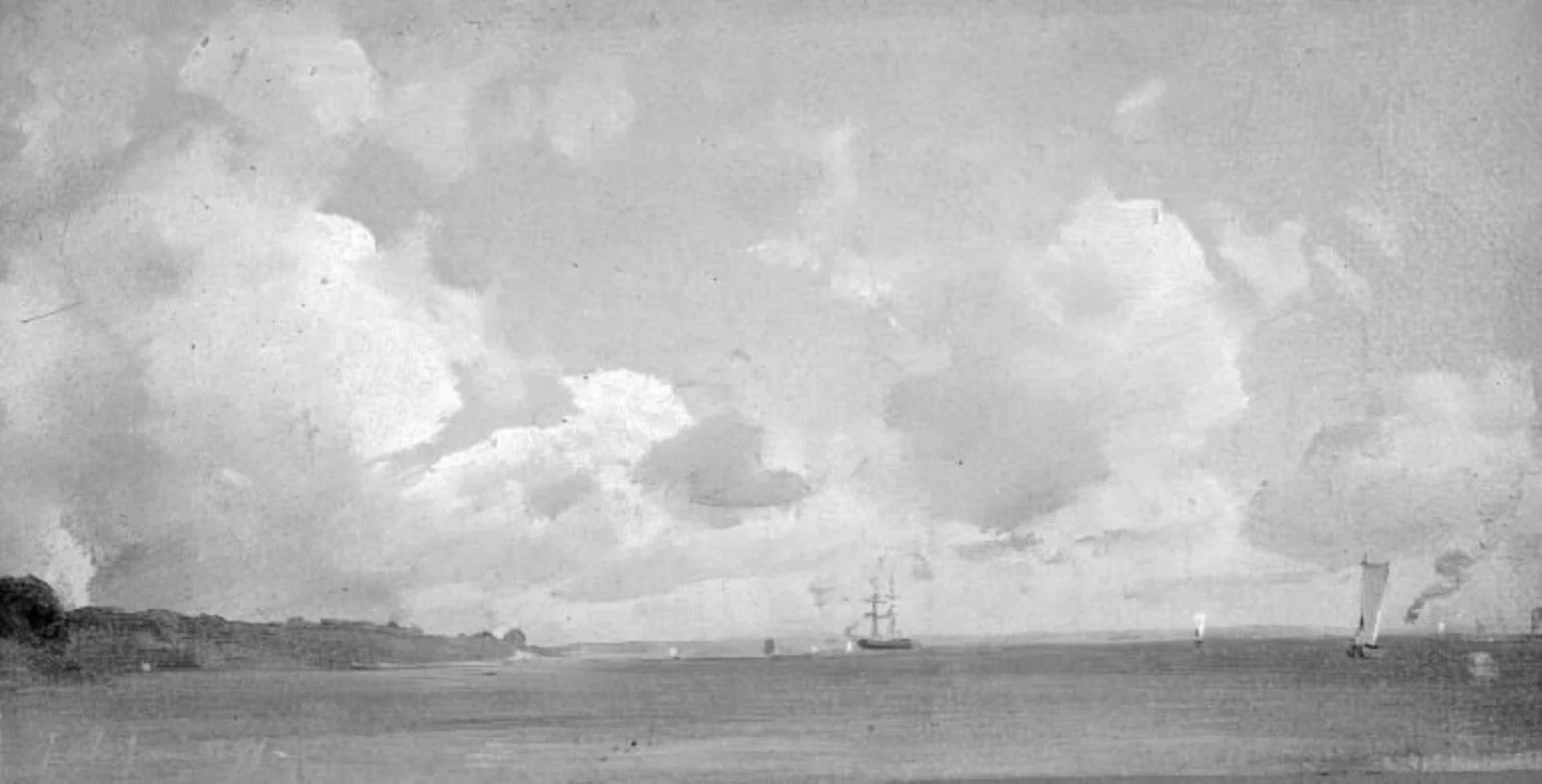 The Sound with ships, Near Espergærde
