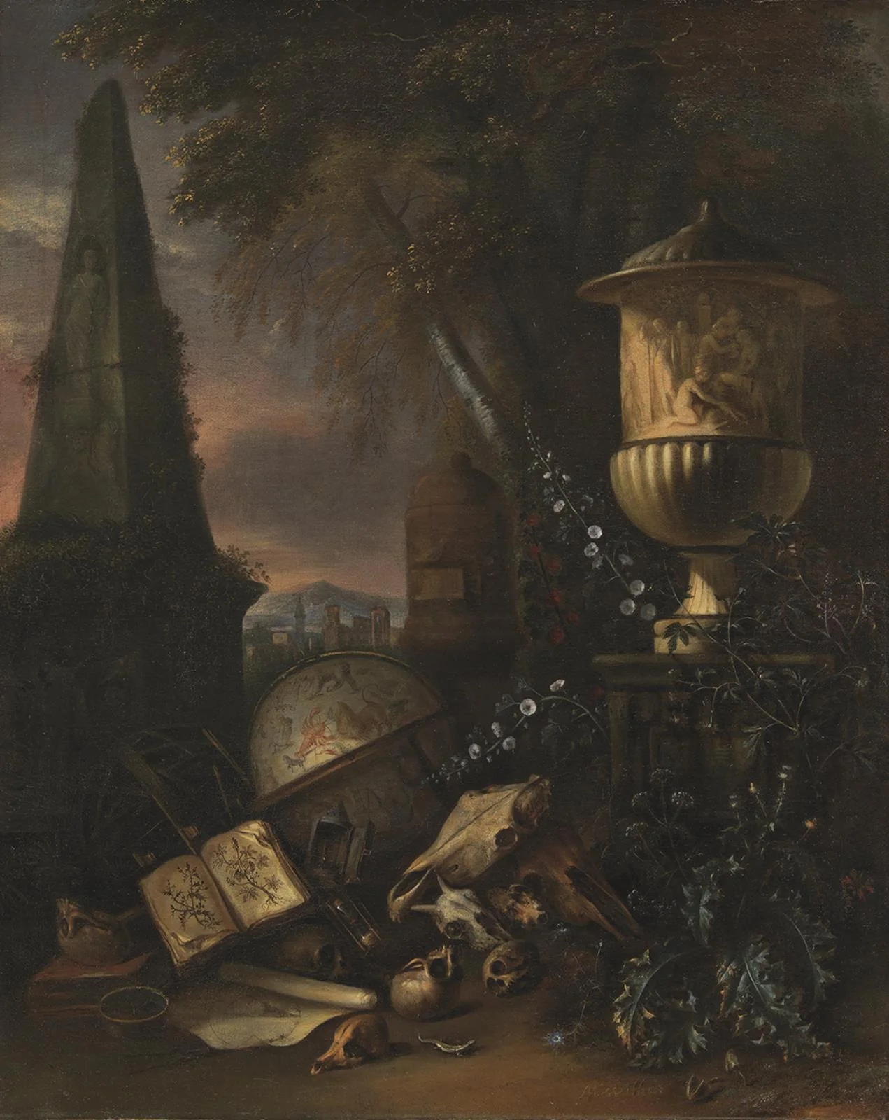Vanitas. Still Life in a Landscape