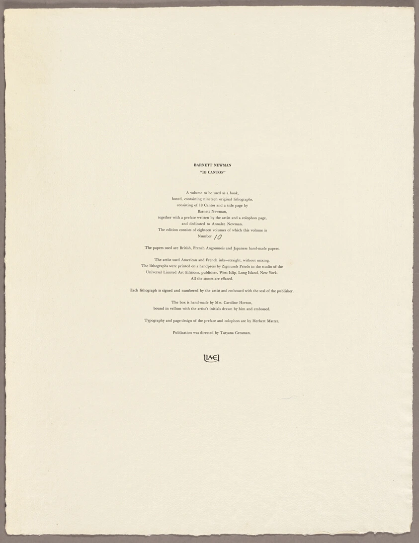 Preface page, from 18 Cantos