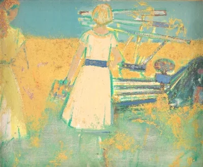 Two Girls by a Self-Binder