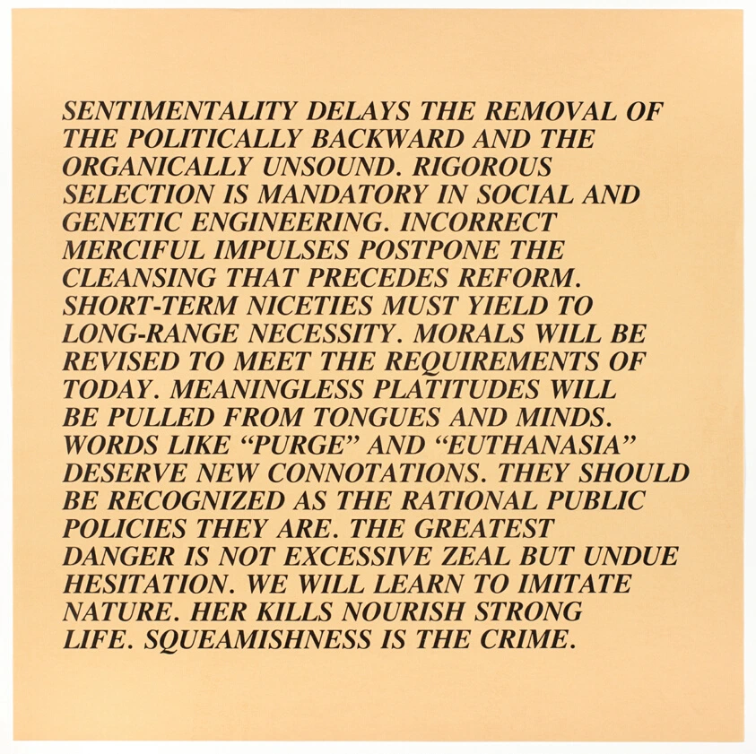 Untitled (Sentimentality Delays the Removal...), from Inflammatory Essays