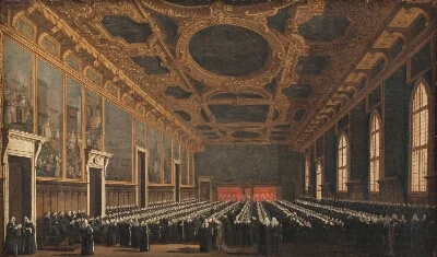 The Doge and Grand Council in Sala del Maggior Consiglio