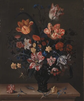 Tulips and Other Flowers in a Rummer