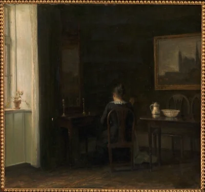 Interior with the Artist's Wife Emilie Heise