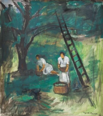 Garden Picture. Fruit-Gathering