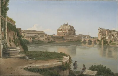 A View across the Tiber from Trastevere towards Castel S. Angelo