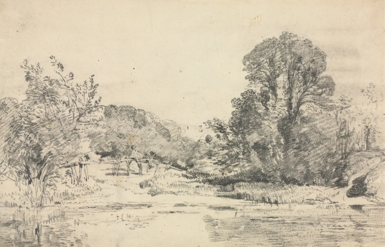 Landscape with Trees Surrounding a Pond