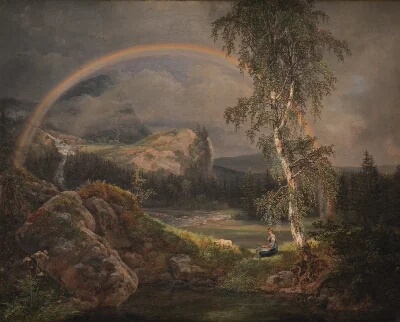 Norwegian Landscape with a Rainbow