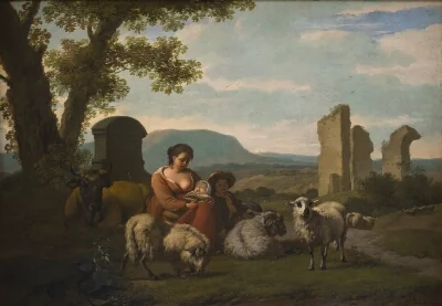 Shepherdess with her Flock