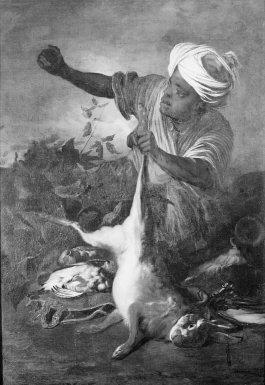 An african with Hunting Trophies