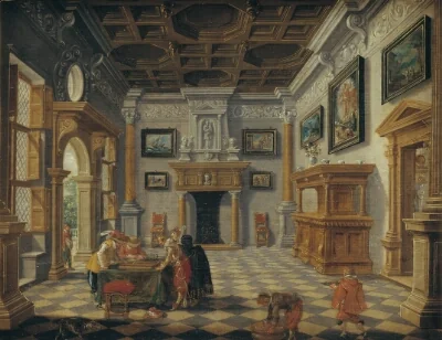 Sumptuous Renaissance Interior with Tric-Trac Players