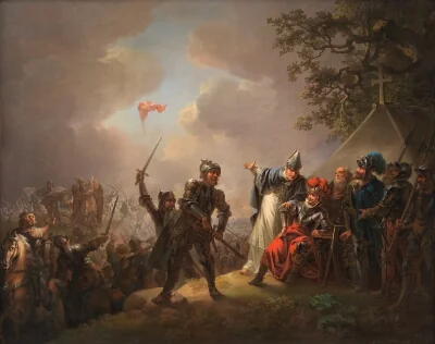 The Legend of the Danish Flag (the Dannebrog) Falling from the Heavens during the Battle of Lyndanise (Tallin) in Estonia in 1219