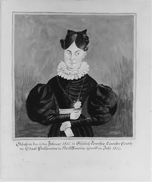 Portrait and Birth Record of Mahala Wechter