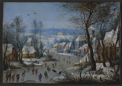 Winter Landscape with Bird Trap and the Flight into Egypt
