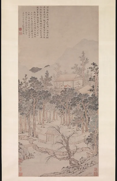 明  文徵明 樓居圖軸|Living Aloft: Master Liu's Retreat