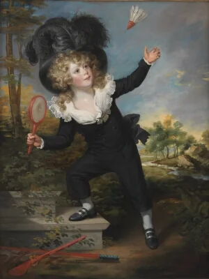 Portrait of Kennett Dixon playing shuttlecock