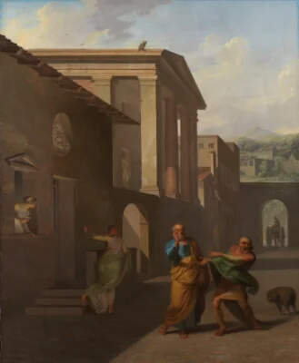 The Midwife Taking Leave of the girl from Andros. From Terence´s Andria