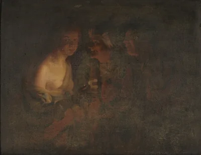 Young Woman with a Candlestick, Old Woman and a Violin Player
