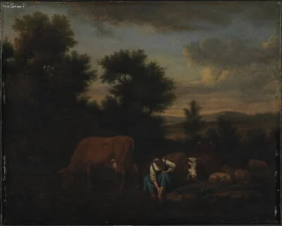 Shepherdess with Cattle