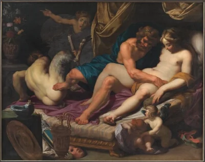 Hercules Kicking Faunus out of Omfale's Bed
