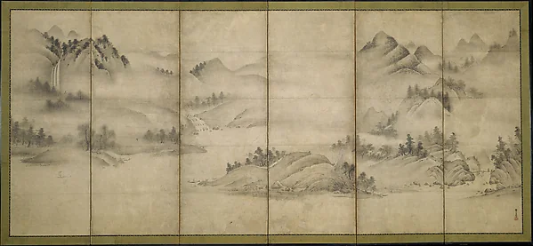 相阿弥筆  四季山水図 （瀟湘八景）|Landscape of the Four Seasons (Eight Views of the Xiao and Xiang Rivers)