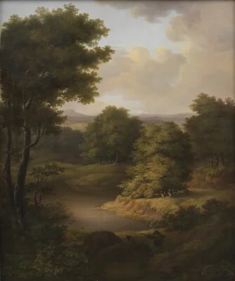 Duck Shooting in a Wooded Landscape