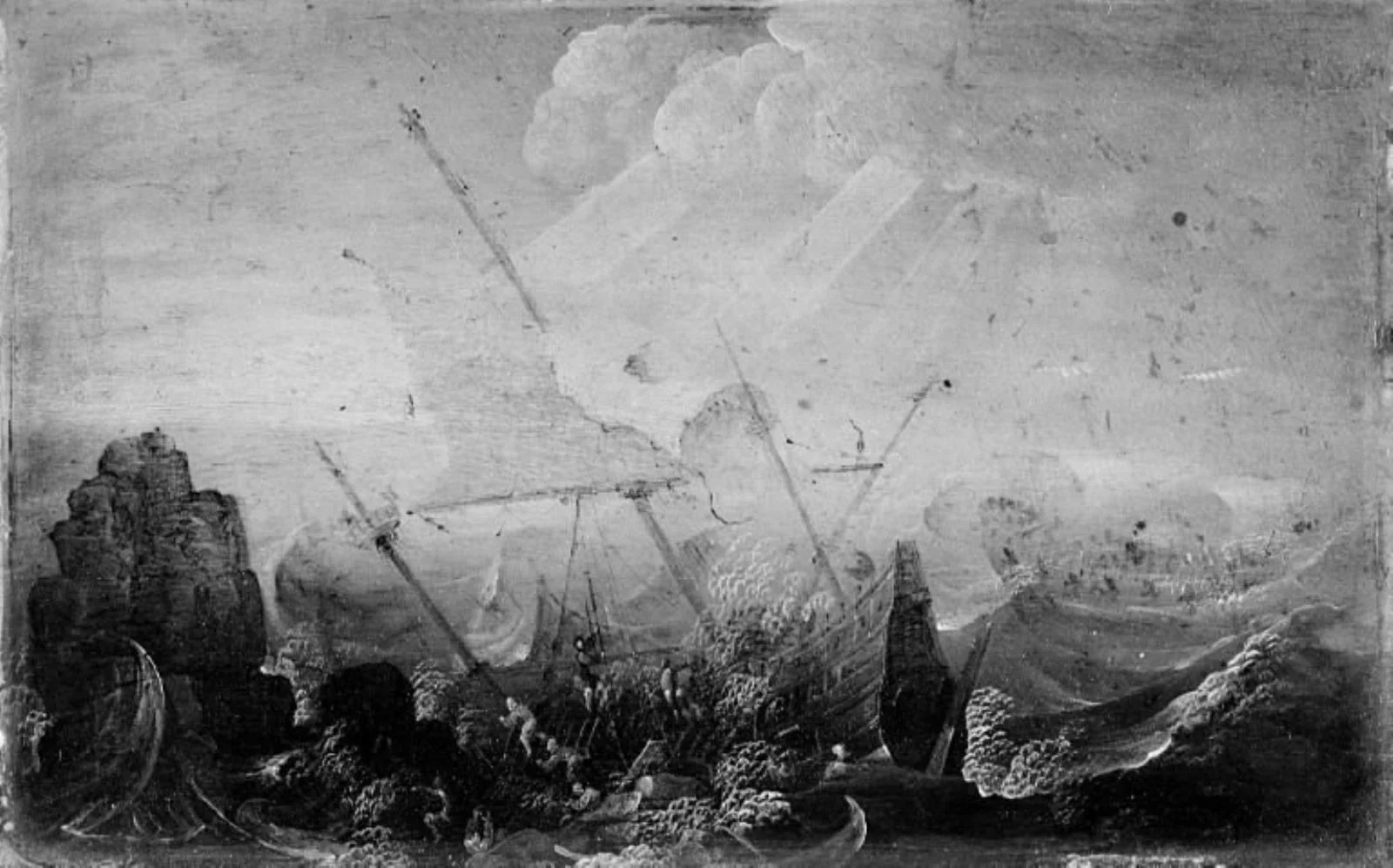 Shipwreck against a Rock
