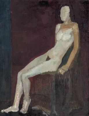 Seated, reclining Model, facing Left