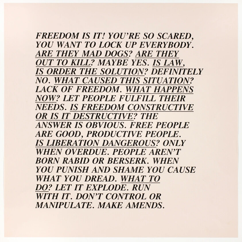 Untitled (Freedom is it!), from Inflammatory Essays