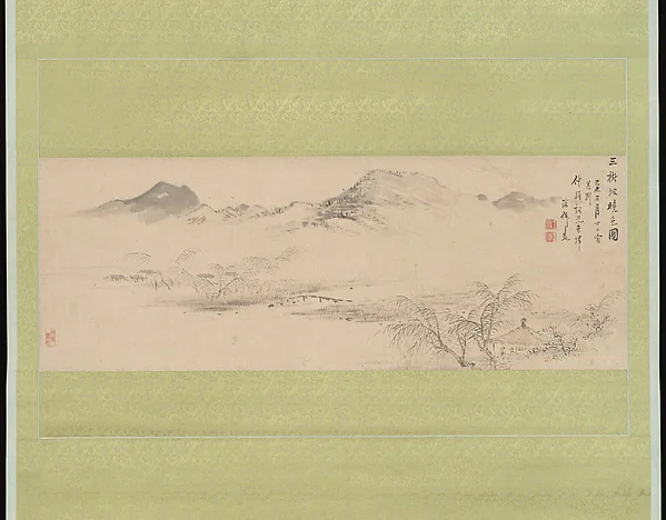 三樹坡曉色图|View of the Kamo River from Sanbogi at Dawn