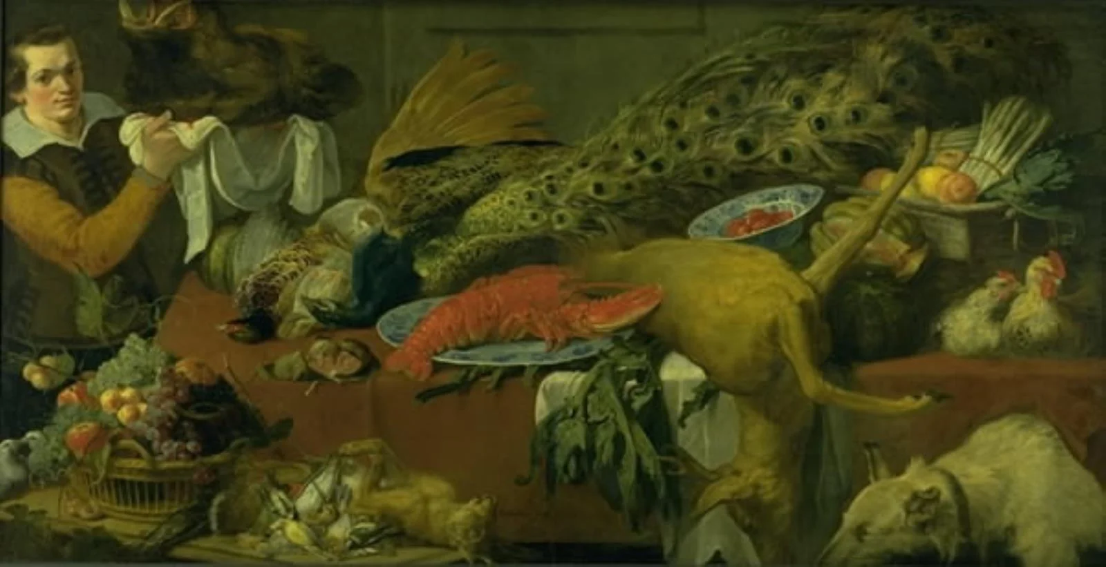Larder with Game, Fruit, Vegetables and a Servant