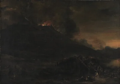 Vesuvius Erupting at Nightfall